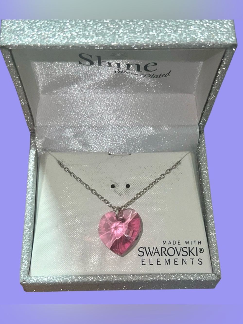 Swarovski Pink Heart Crystal Necklace